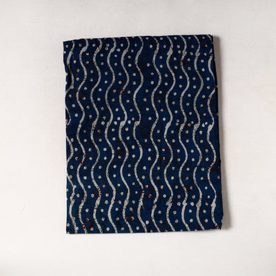 Blue - Bagru Dabu Block Printed Cotton Precut Fabric (1 meter) 44