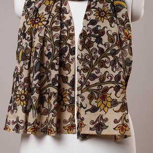 Beige - Handpainted Kalamkari Cotton Stole