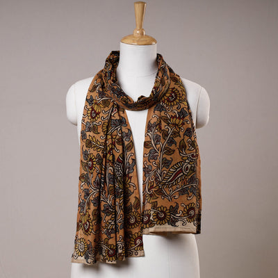 Brown - Handpainted Kalamkari Cotton Stole