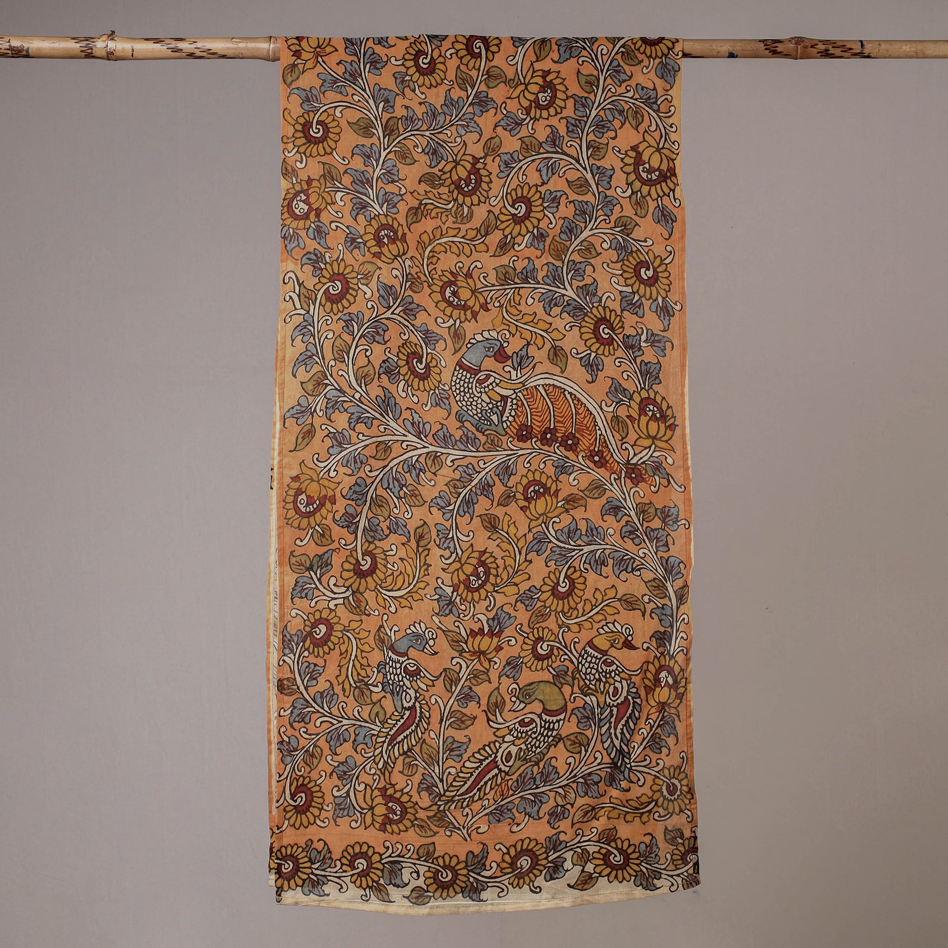 Brown - Handpainted Kalamkari Cotton Stole