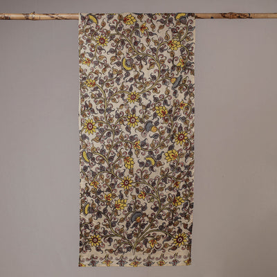 Beige - Handpainted Kalamkari Cotton Stole