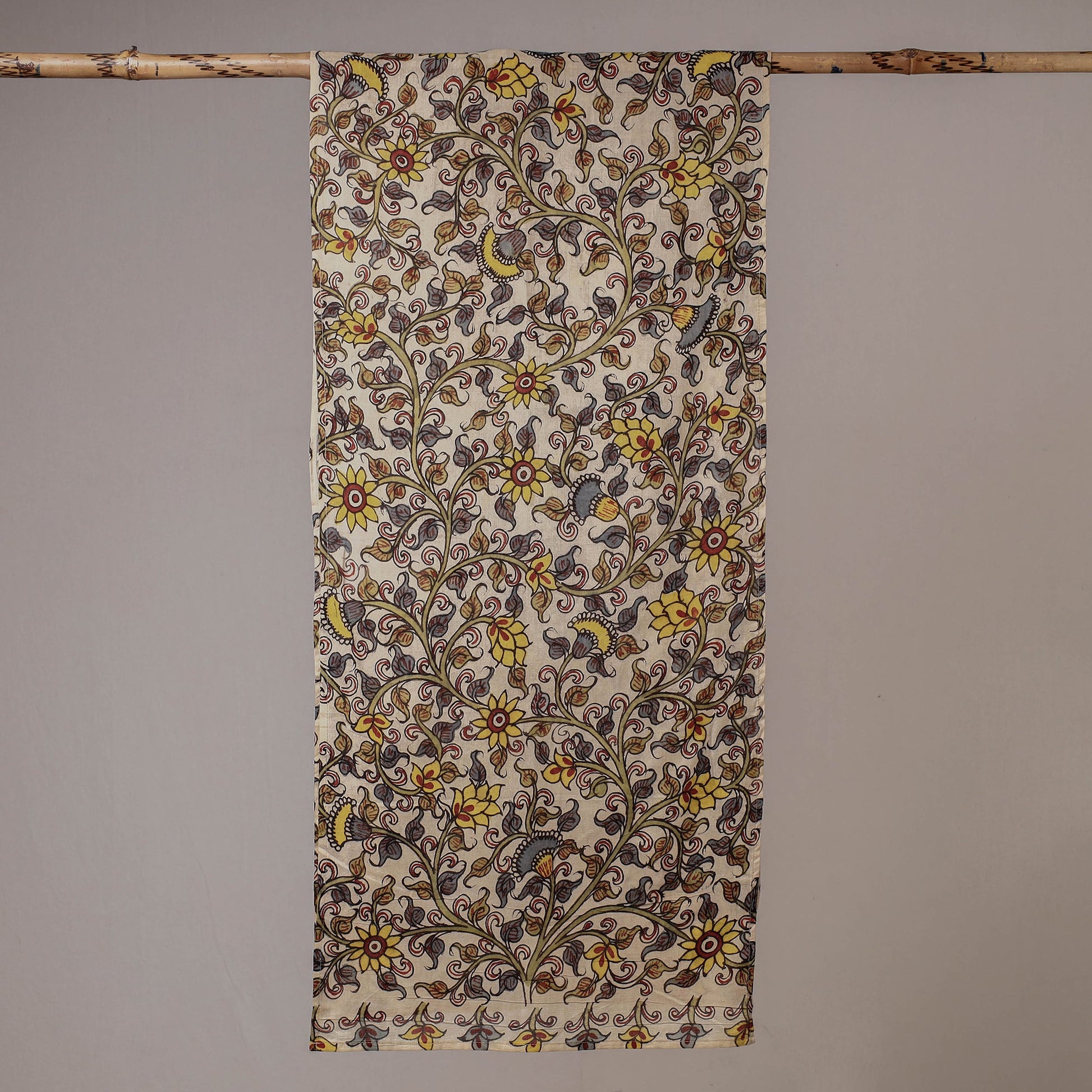 Beige - Handpainted Kalamkari Cotton Stole