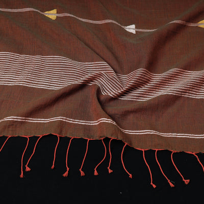Brown - Bengal Jamdani Buti Handloom Cotton Stole