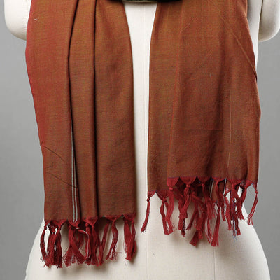 Brown - Handloom Cotton Pochampally Ikat Stole