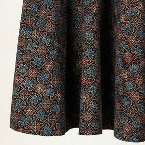 Blue - Ajrakh Block Printed Cotton Wrap Around Skirt