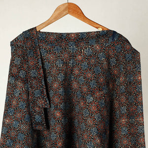 Blue - Ajrakh Block Printed Cotton Wrap Around Skirt
