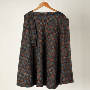 Blue - Ajrakh Block Printed Cotton Wrap Around Skirt