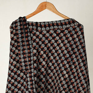 Black - Ajrakh Block Printed Cotton Wrap Around Skirt