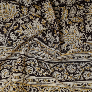 Black - Original Pedana Kalamkari Block Printed Cotton Scarf