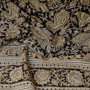 Black - Original Pedana Kalamkari Block Printed Cotton Scarf