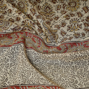 Beige - Original Pedana Kalamkari Block Printed Cotton Scarf