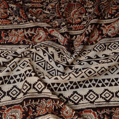 Black - Original Pedana Kalamkari Block Printed Cotton Scarf