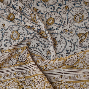 Beige - Original Pedana Kalamkari Block Printed Cotton Scarf