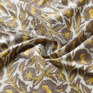 Beige - Vanaspati Bagru Block Print Cotton Fabric