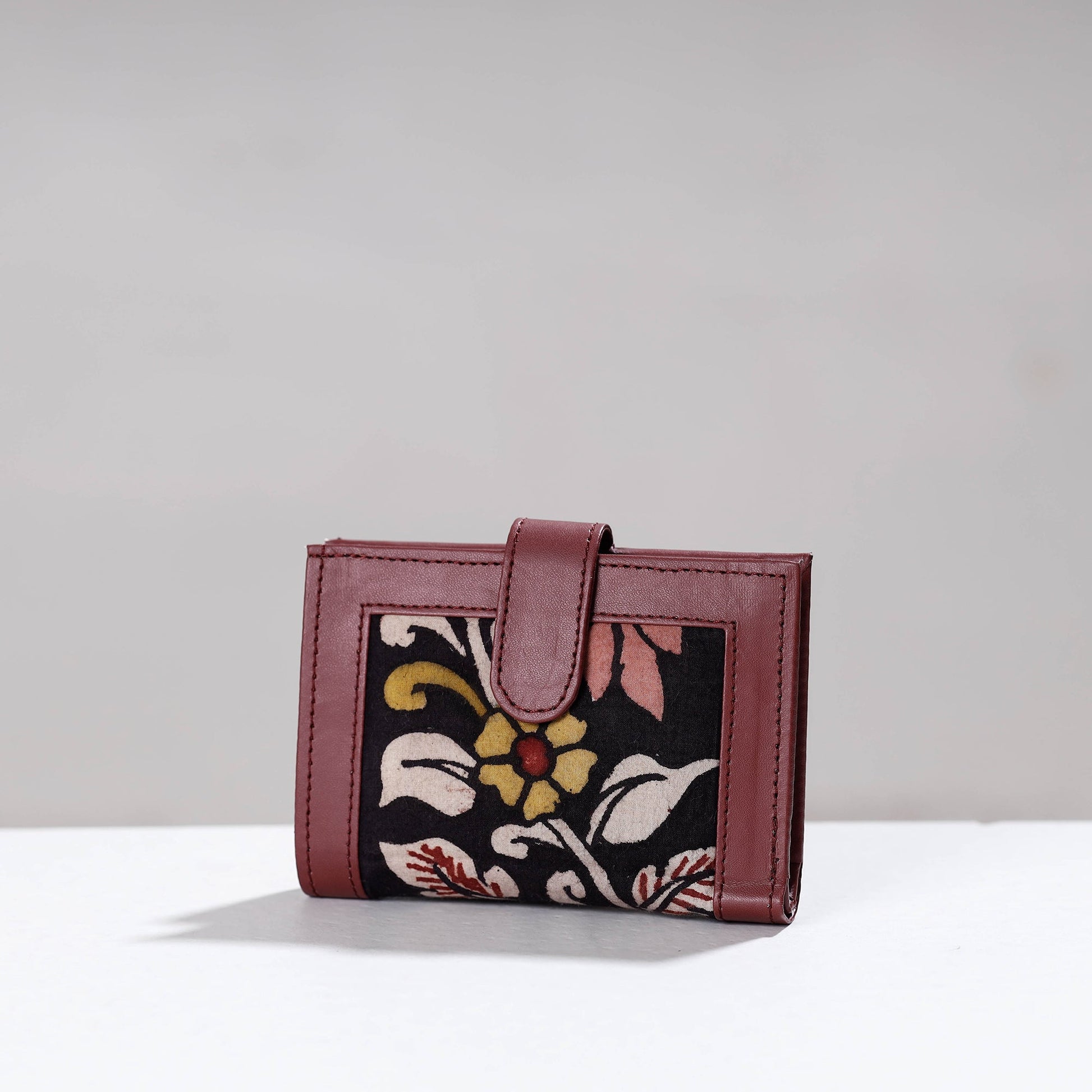 Black - Handpainted Kalamkari Cotton Wallet