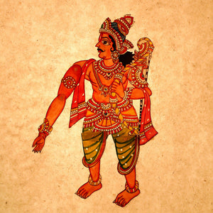 Arjuna - Tholu Bommalata Leather Puppet (16 x 10 in)