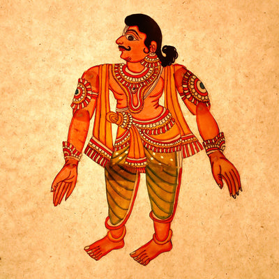 Bhima - Tholu Bommalata Leather Puppet (16 x 10 in)