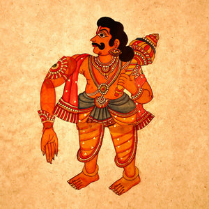 Bhima - Tholu Bommalata Leather Puppet (16 x 10 in)