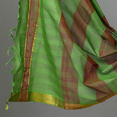 3pc Mangalagiri Handloom Cotton Suit Material Set with Zari Border