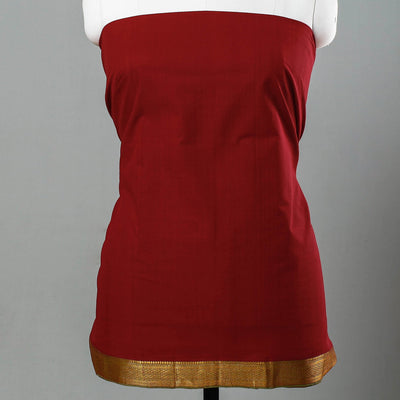 3pc Mangalagiri Handloom Cotton Suit Material Set with Zari Border