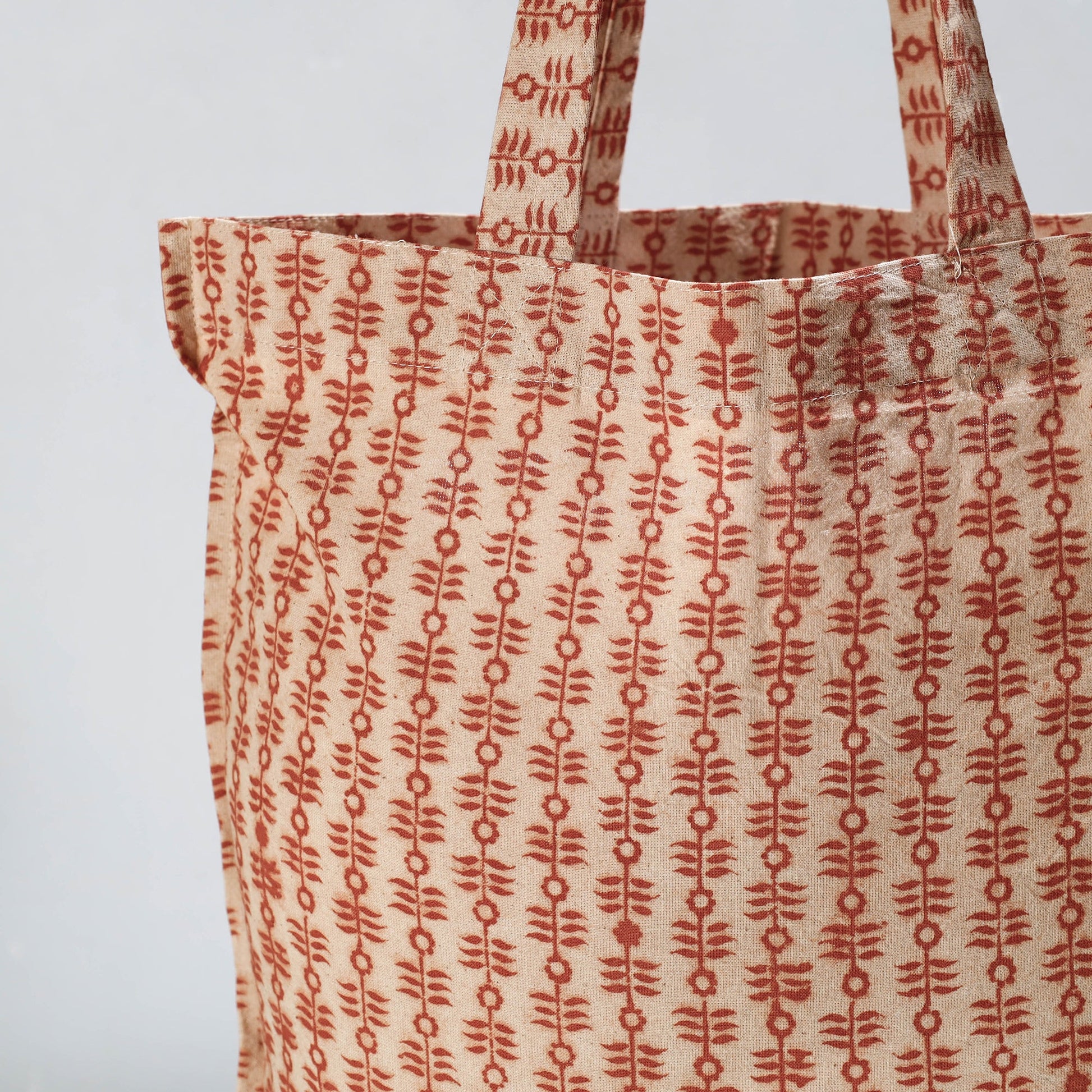 Brown - Pedana Kalamkari Block Printed Cotton Shopping Bag