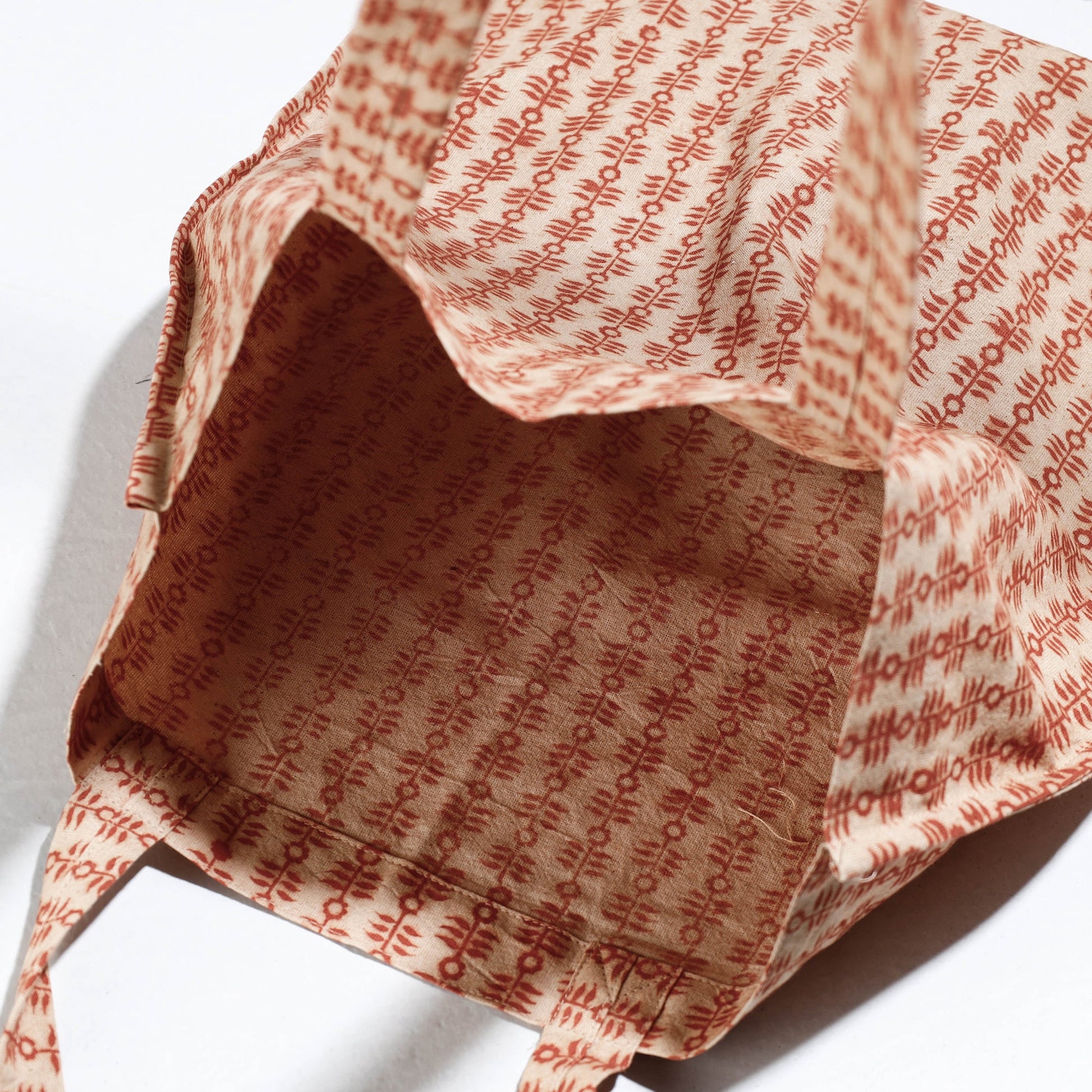 Brown - Pedana Kalamkari Block Printed Cotton Shopping Bag