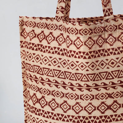 Brown - Pedana Kalamkari Block Printed Cotton Shopping Bag