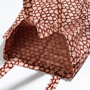 Brown - Pedana Kalamkari Block Printed Cotton Shopping Bag