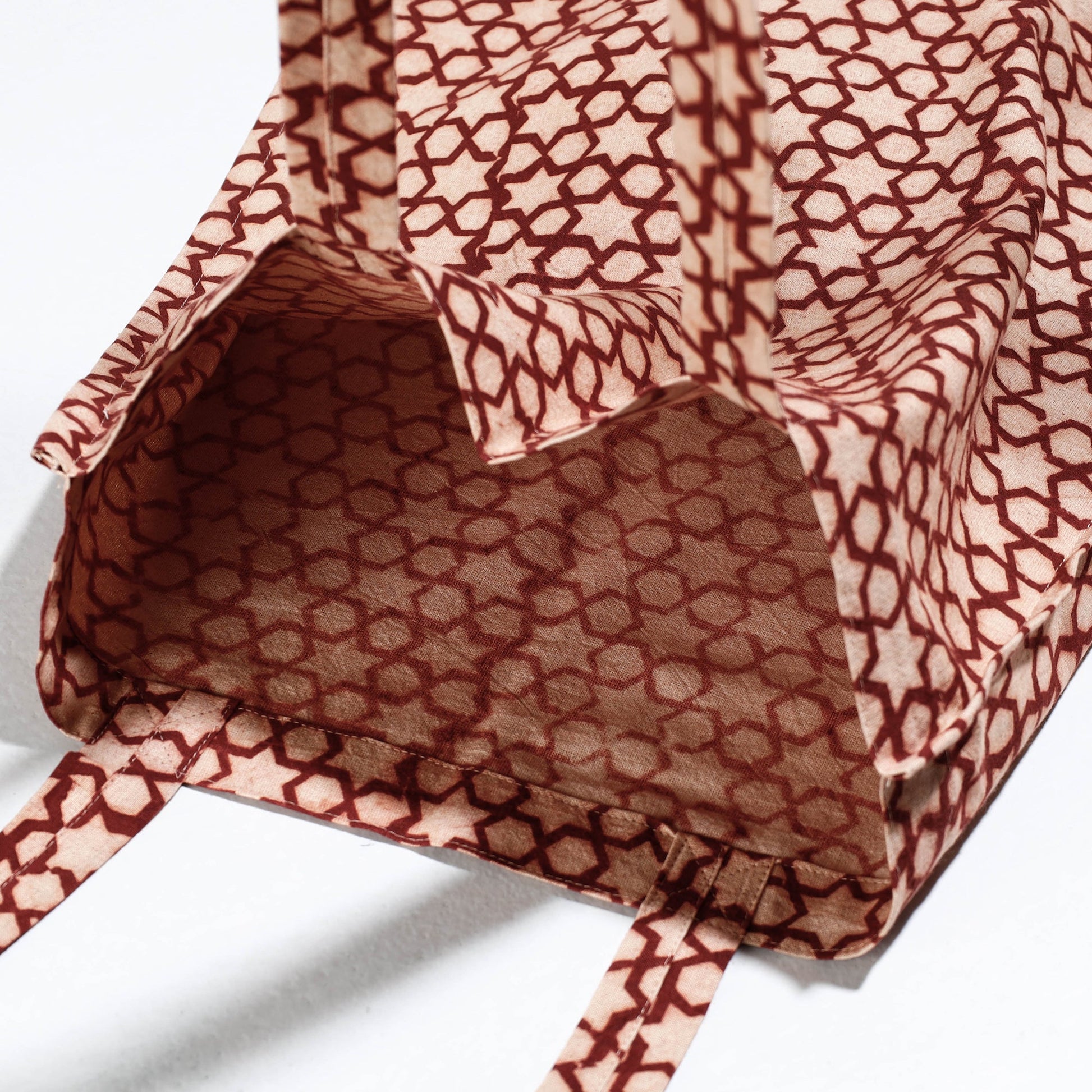 Brown - Pedana Kalamkari Block Printed Cotton Shopping Bag