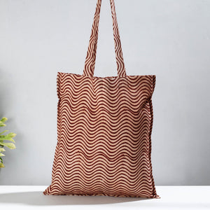 Brown - Pedana Kalamkari Block Printed Cotton Shopping Bag