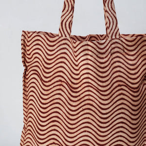 Brown - Pedana Kalamkari Block Printed Cotton Shopping Bag