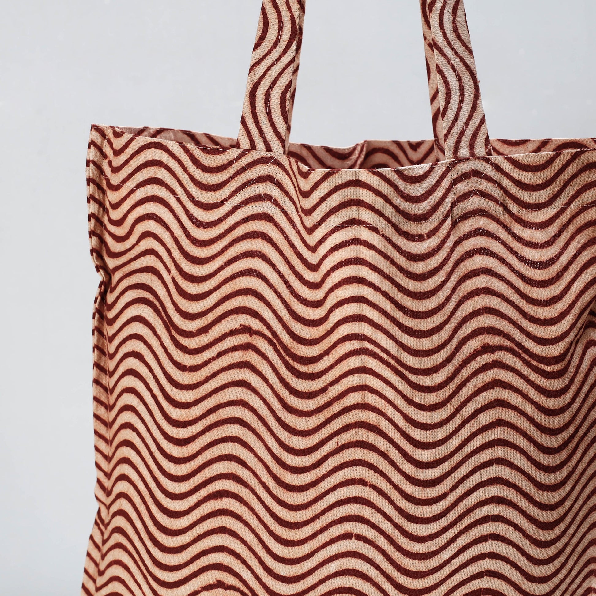 Brown - Pedana Kalamkari Block Printed Cotton Shopping Bag