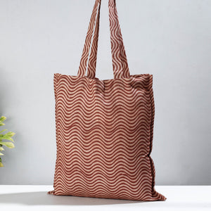 Brown - Pedana Kalamkari Block Printed Cotton Shopping Bag