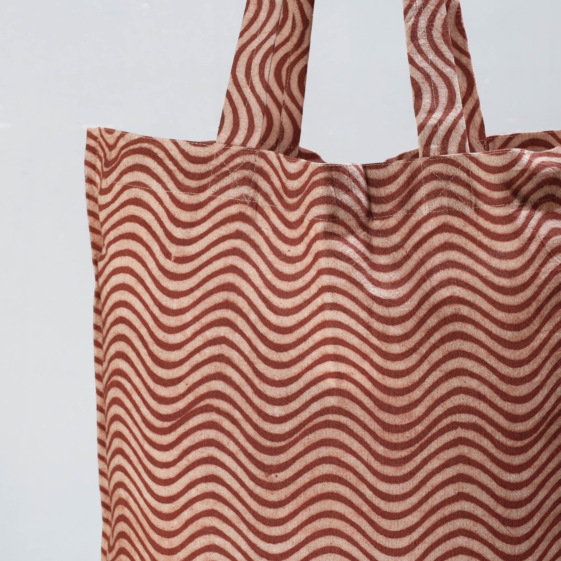 Brown - Pedana Kalamkari Block Printed Cotton Shopping Bag
