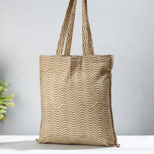 Beige - Pedana Kalamkari Block Printed Cotton Shopping Bag