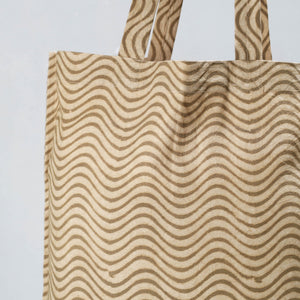 Beige - Pedana Kalamkari Block Printed Cotton Shopping Bag