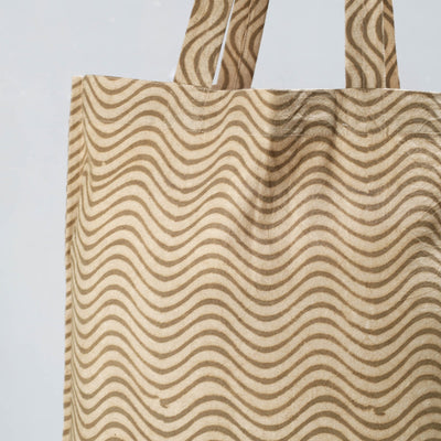 Beige - Pedana Kalamkari Block Printed Cotton Shopping Bag