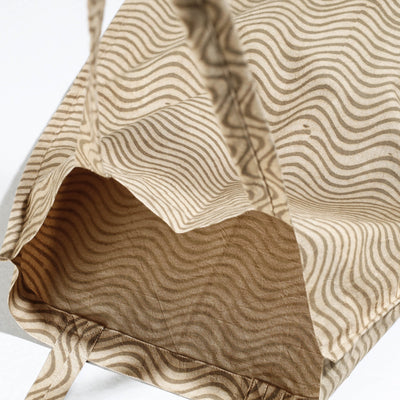 Beige - Pedana Kalamkari Block Printed Cotton Shopping Bag