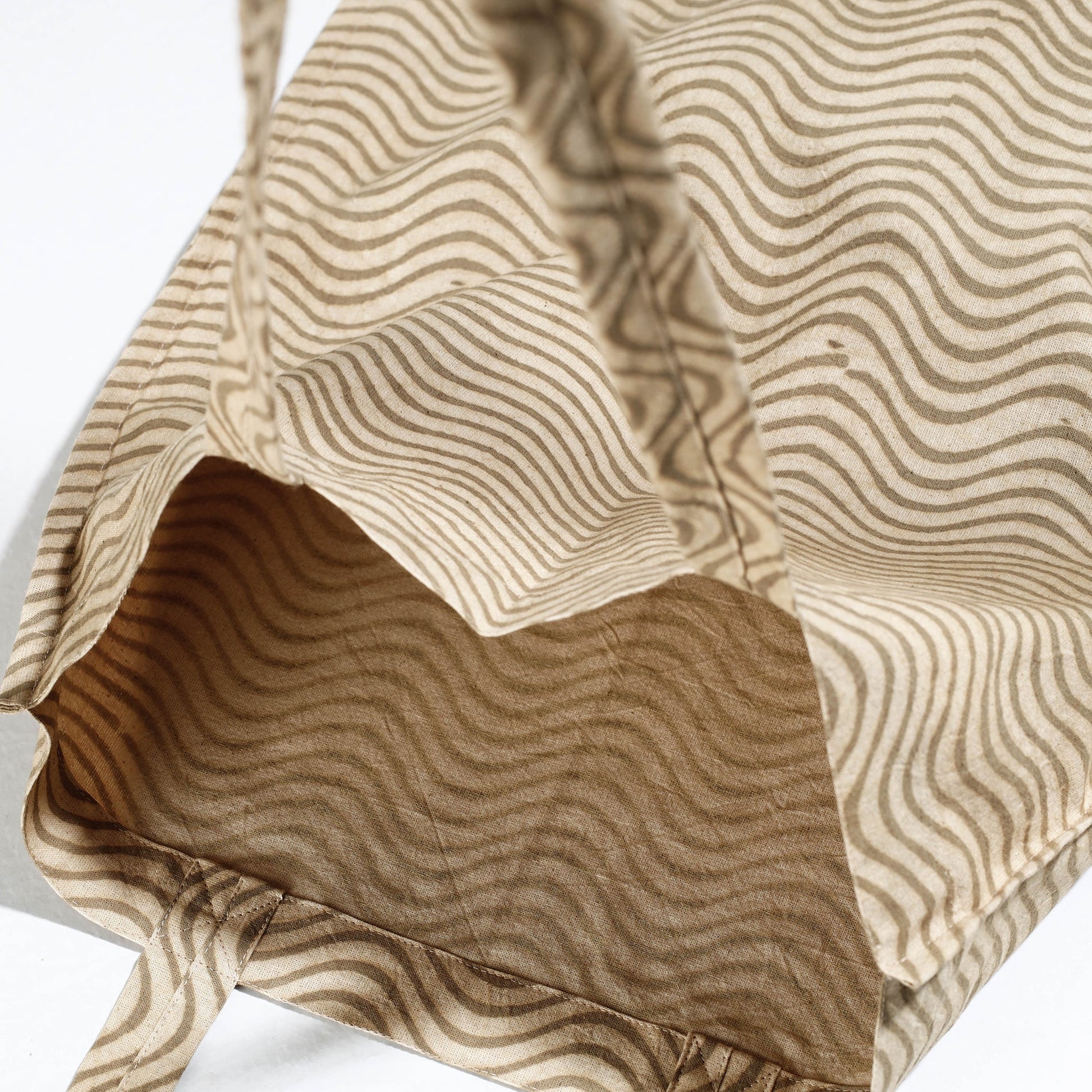 Beige - Pedana Kalamkari Block Printed Cotton Shopping Bag
