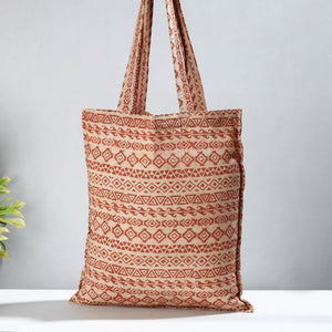 Brown - Pedana Kalamkari Block Printed Cotton Shopping Bag