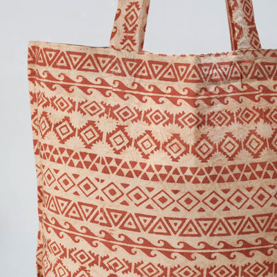 Brown - Pedana Kalamkari Block Printed Cotton Shopping Bag
