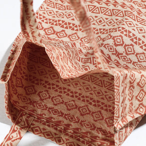 Brown - Pedana Kalamkari Block Printed Cotton Shopping Bag