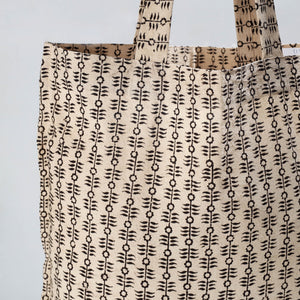 Beige - Pedana Kalamkari Block Printed Cotton Shopping Bag