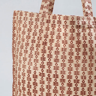 Brown - Pedana Kalamkari Block Printed Cotton Shopping Bag