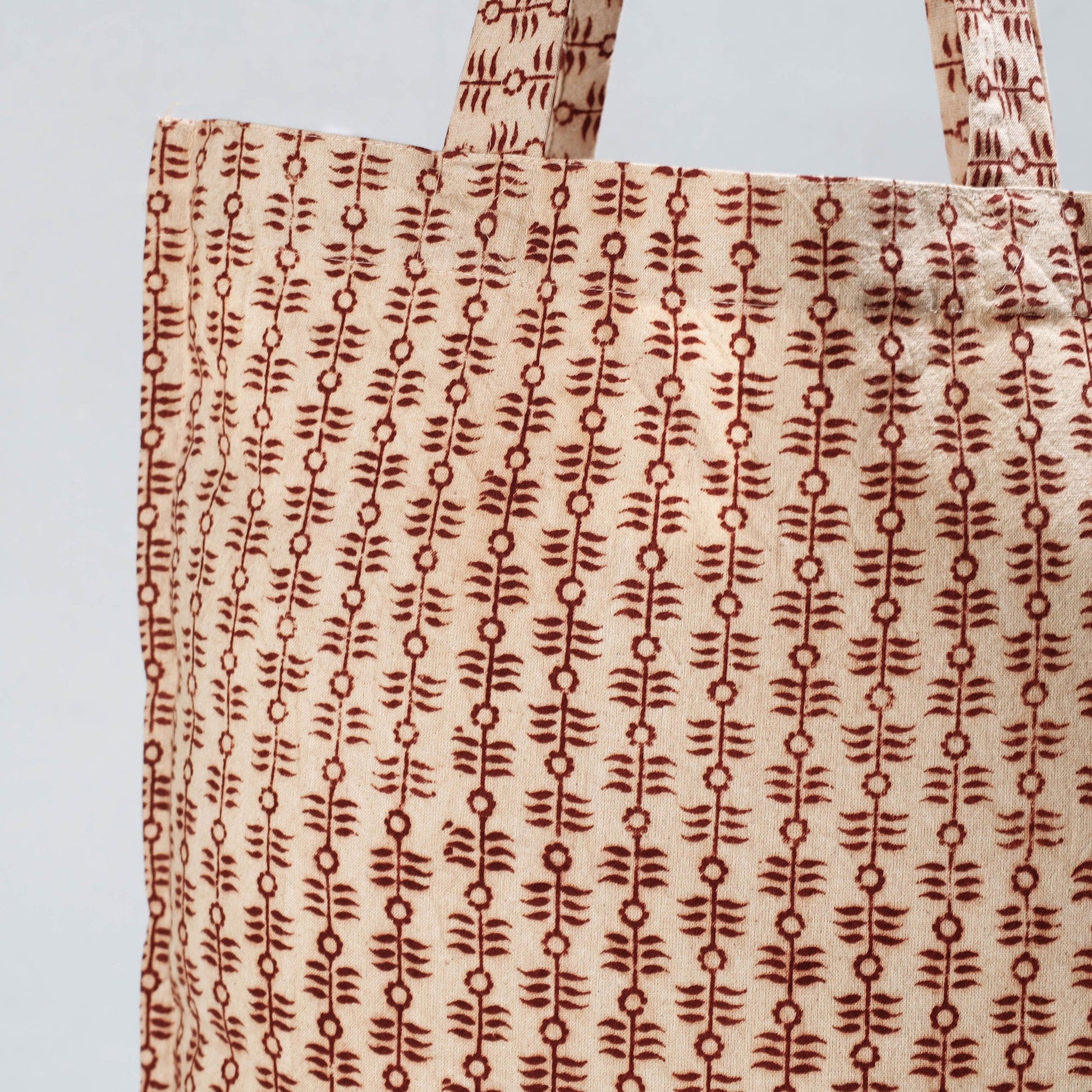 Brown - Pedana Kalamkari Block Printed Cotton Shopping Bag