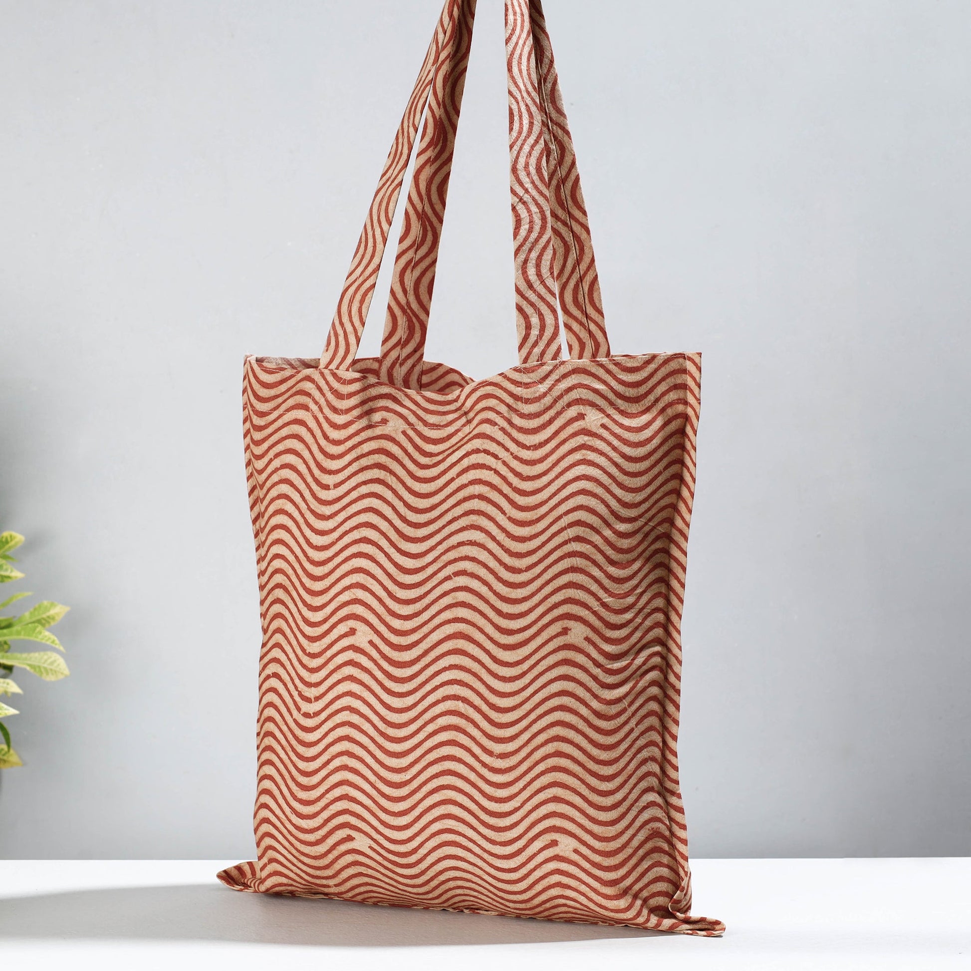 Brown - Pedana Kalamkari Block Printed Cotton Shopping Bag