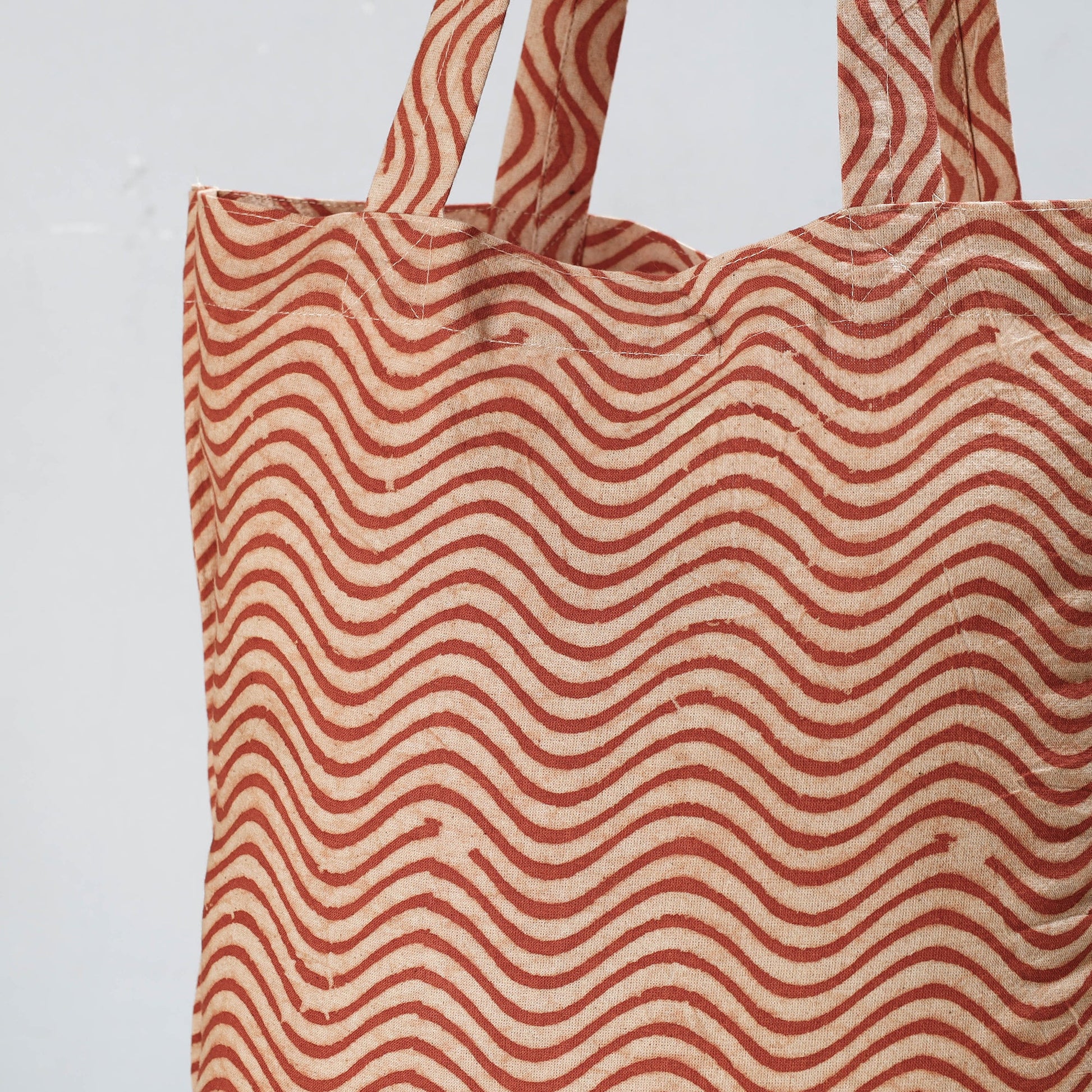 Brown - Pedana Kalamkari Block Printed Cotton Shopping Bag