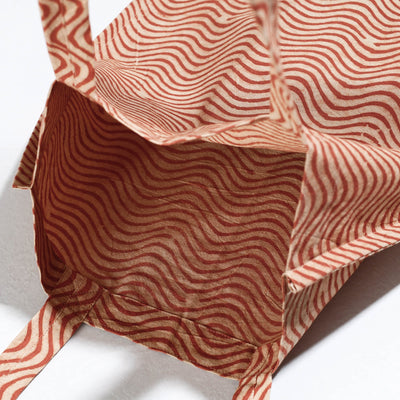Brown - Pedana Kalamkari Block Printed Cotton Shopping Bag