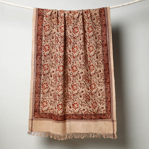 Beige - Pedana Kalamkari Block Printed Handloom Cotton Towel
