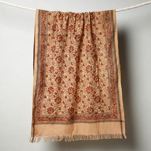 Beige - Pedana Kalamkari Block Printed Handloom Cotton Towel